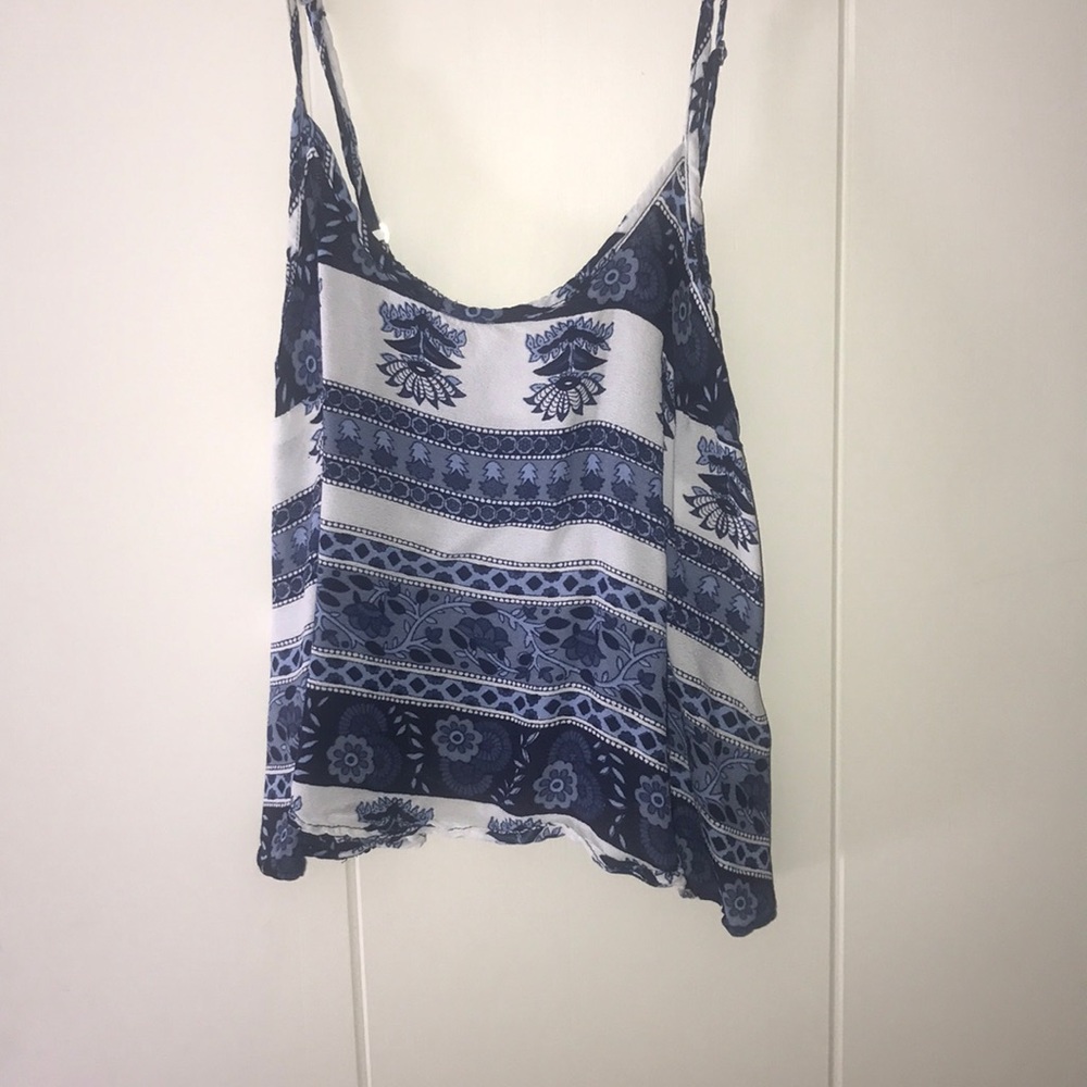 Never worn blue and white fancy tank top